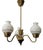 Vintage Scandinavian Chandelier in Brass and Glass, 1940s For Sale