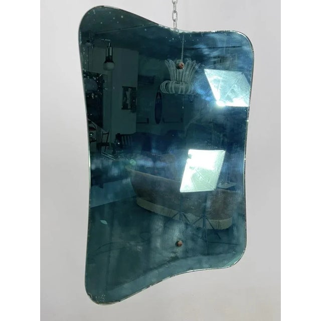Fontana Arte Mid-Century Green Mirror in Fontana Arte Style, 1950s For Sale - Image 4 of 11