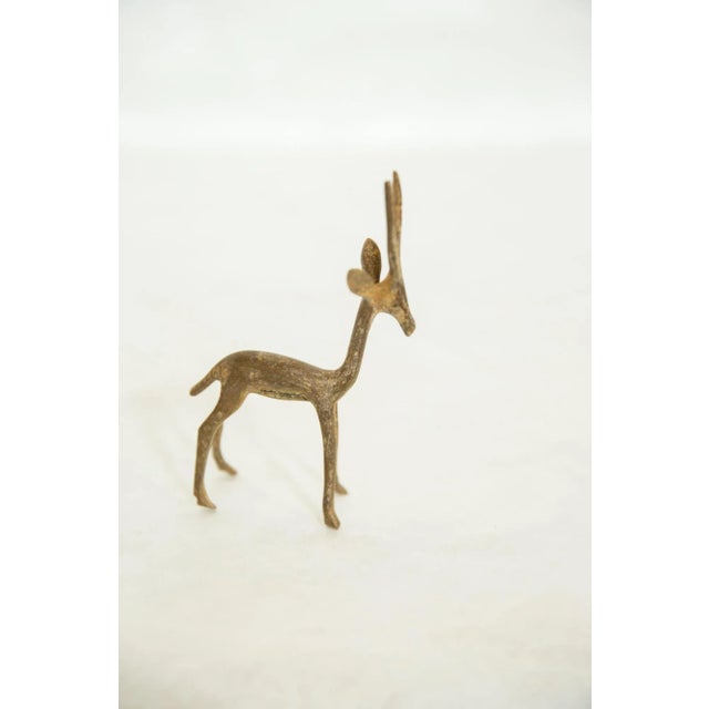 Vintage African Bronze Forward Facing Gazelle For Sale - Image 4 of 6