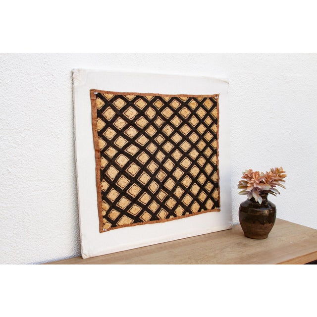 Diamond Motif African Kuba Cloth Panel For Sale - Image 4 of 7