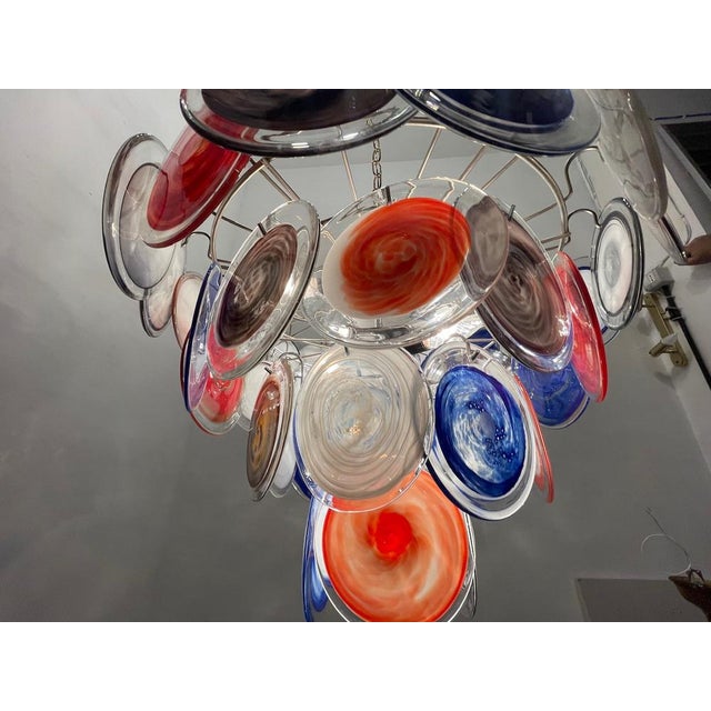 Large Space Age Murano Disc Chandelier, 1970s For Sale - Image 10 of 16