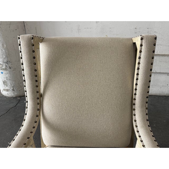 Textile Uttermost Schafer Linen Armchair For Sale - Image 7 of 12