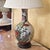 Cream Vintage Chinoiserie Porcelain Table Lamp With Floral Garden Motif on Wood Base For Sale - Image 8 of 18