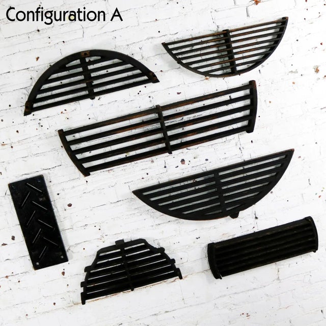 Incredible set of seven antique handmade wood industrial foundry patterns. These were created to make the sand cast molds...