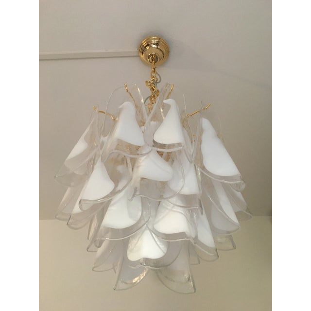 Metal Italian White Murano Glass Sputnik Metal Frame Chandelier For Sale - Image 7 of 13