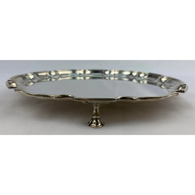1960s Vintage Silverplate Round Serving Tray For Sale In Los Angeles - Image 6 of 6