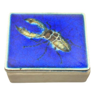 Ceramic Box with Lid from Karlsruhe Majolika Von Fuchs, 1965 For Sale