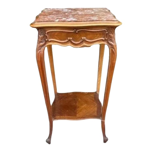 Late 19th Century Louis Style Side Table With Marble Top For Sale