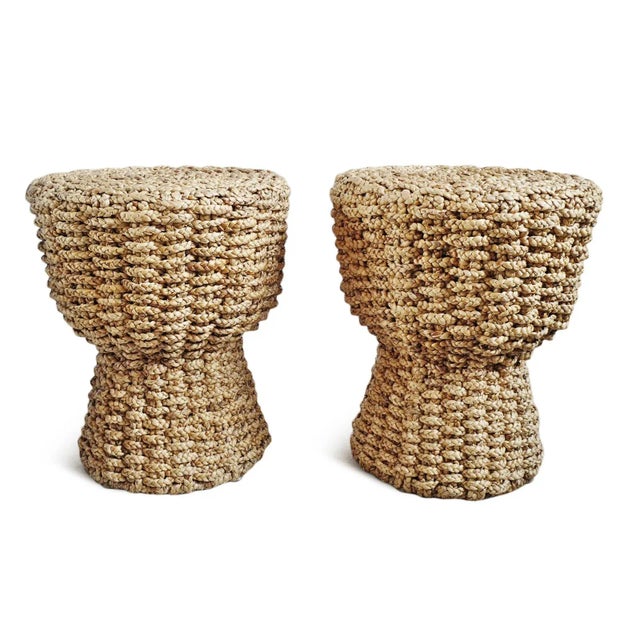2020s Rattan Braided Rope Stool For Sale - Image 5 of 8