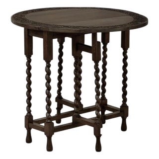 19th Century English Oak Gateleg Drop Leaf Occasional Table For Sale