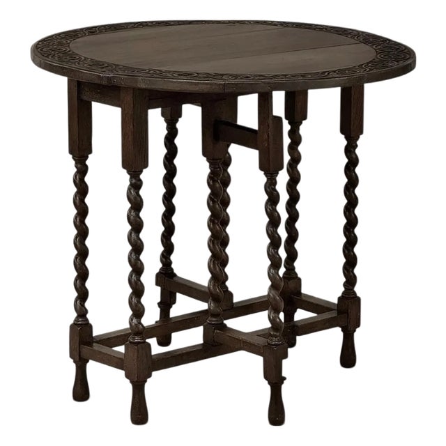 19th Century English Oak Gateleg Drop Leaf Occasional Table For Sale