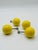 In amazing condition this set of retro canary yellow ceramic knobs will make the ideal replacements. Sizes and shades vary...