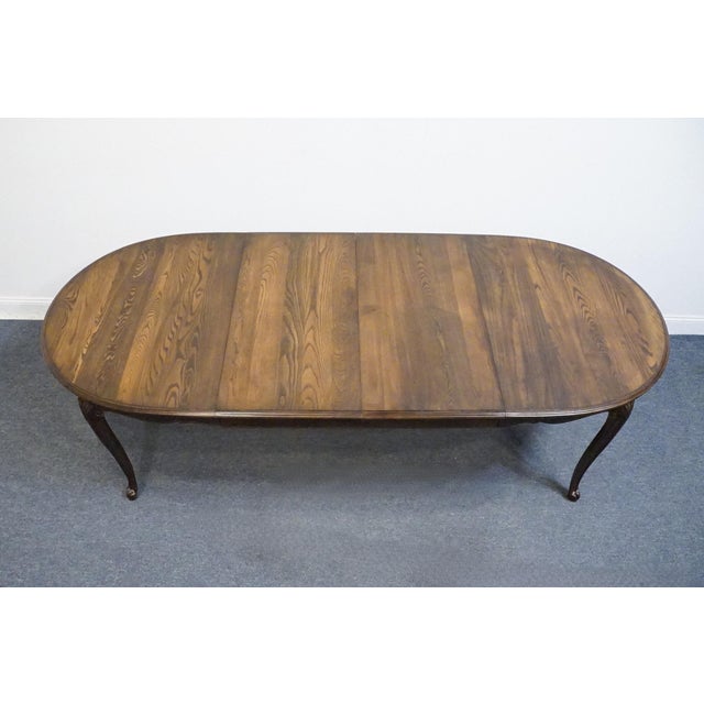 Davis Cabinet Company Davis Cabinet Co. Solid Walnut Country French Style 92" Oval Dining Table 88357 - Antique Brune Finish For Sale - Image 4 of 13