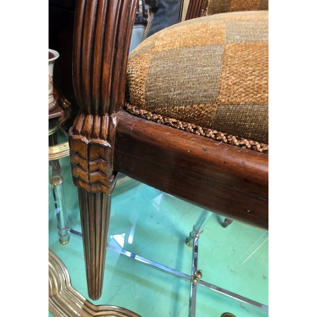 Nancy Corzine Nancy Corzine Neoclassical (Louis XVI Revival) Upholstered Armchair With Fluted Frame, Early 21st Century For Sale - Image 4 of 10