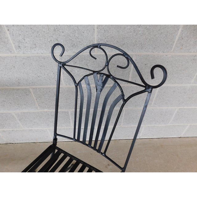 French Vintage French Style Wrought Iron Outdoor Dining Bistro 3 Piece Set "A" For Sale - Image 3 of 14