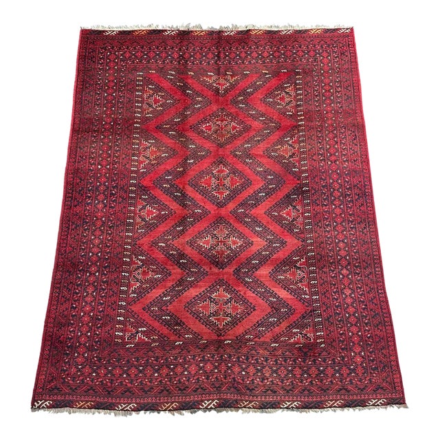 Hand Knotted Vintage Turkomen Qunduzi Rug For Sale