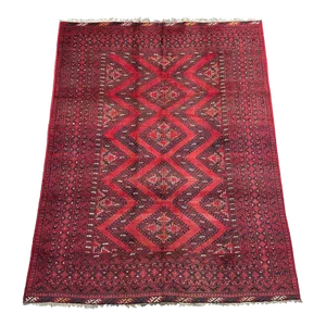 Hand Knotted Vintage Turkomen Qunduzi Rug