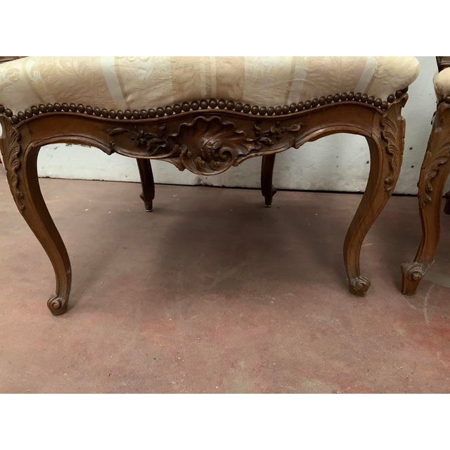 20th-Century Rocaille Walnut Armchairs, Set of 2 For Sale - Image 9 of 11