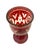 English Red Cutout Glass Vase With Deer and Castle Design in Excellent Condition For Sale - Image 3 of 11