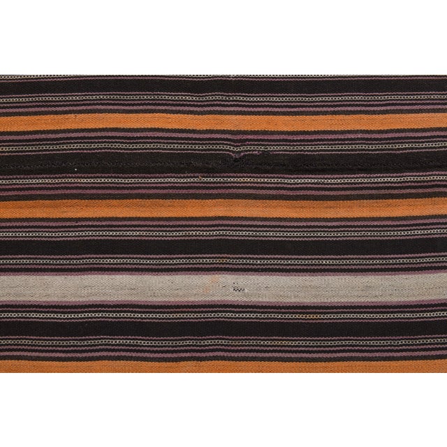 Brown Vintage Turkish Hand-Knotted Wool Cotton Brown Kilim Area Rug For Sale - Image 8 of 10