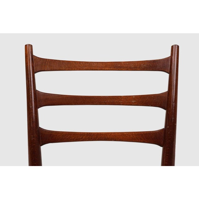 Vintage Belgian Teak Dining Chairs with Braided Rope Seat, 1960s, Set of 2 For Sale - Image 4 of 15