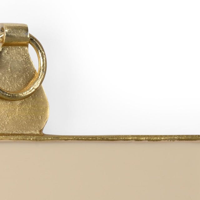 Peach enamel wall frame trimmed in textured gold, holds 4x6 photo. 15.3h x 8.8w x .8d