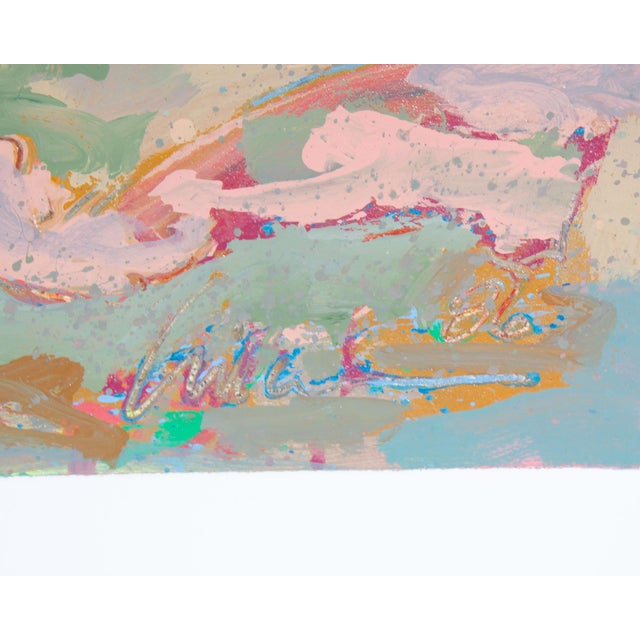 Abstract 1986 Acrylic on Paper Landscape Painting by Harry Hilson For Sale - Image 3 of 8