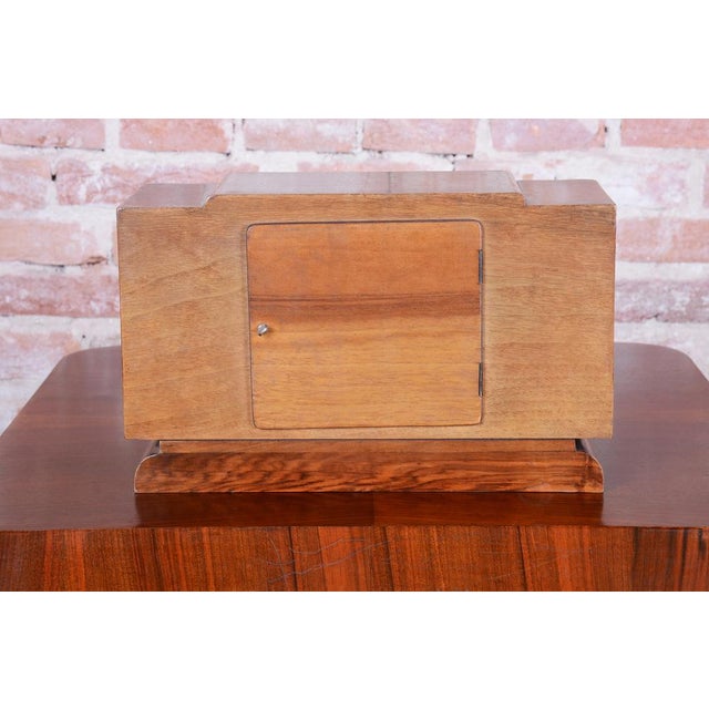 Art Deco Table Clock in Walnut, Czech, 1920s For Sale - Image 9 of 10
