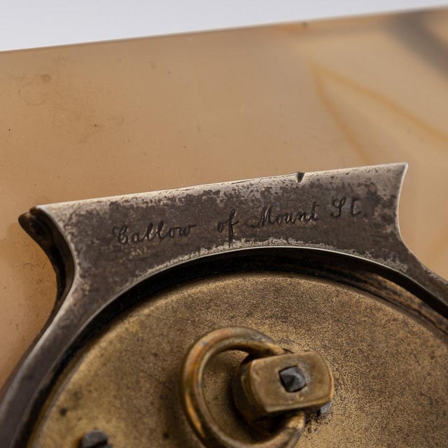 Metal 20th Century Silver & Agate Clock from Callow of Mount Street, London, 1910 For Sale - Image 7 of 18