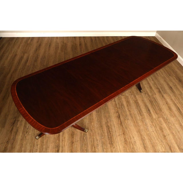Henkel Harris Henkel Harris Mahogany Double Pedestal Dining Table For Sale - Image 4 of 18