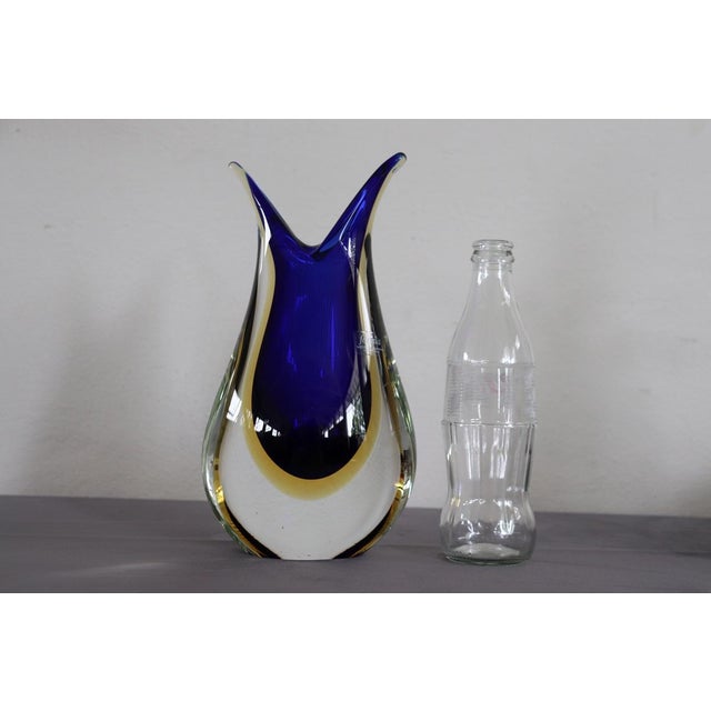 Blue and Yellow Murano Glass Vase from Formia, 1970s For Sale - Image 9 of 14