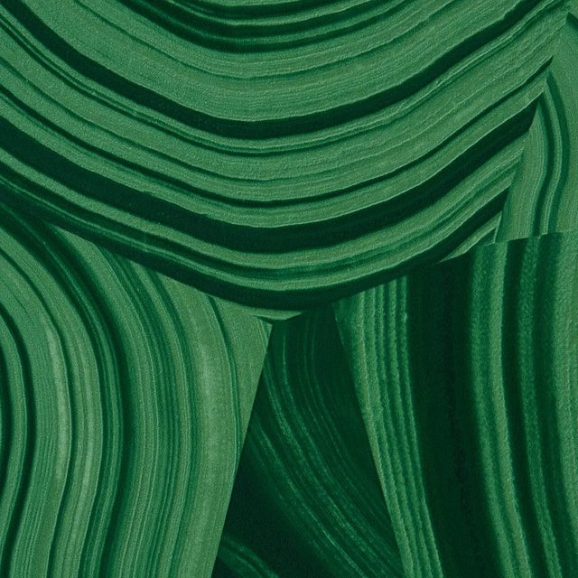 Schumacher Sample - Schumacher X Miles Redd Agate Slice Wallpaper in Malachite Green For Sale - Image 4 of 4