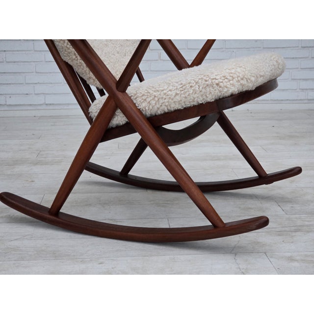 Mid-Century Modern Vintage Danish Rocking Chair by Frank Reenskaug for Bramin, 1960s For Sale - Image 3 of 18