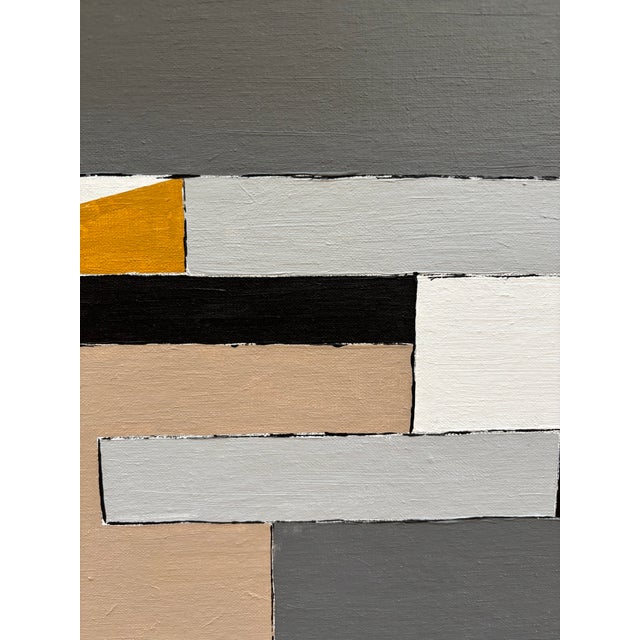1970s Vintage Mid-Century Modern Abstract Geometric, Hard Edge. Painting For Sale - Image 5 of 10