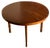 Italian Round Coffee Table in Teak and Brass Details, 1940s For Sale
