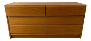 Walnut Six-Drawer Credenza or Cabinet in the Style of Bassett, 20th Century