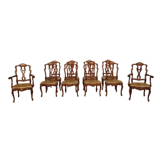 Set Of 10 Baroque Chinoiserie Decorated Vintage Dining Room Chairs Chairish