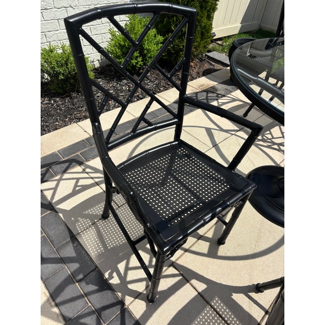 Vintage Restored Chinoiserie Patio Dining Set by Meadowcraft For Sale - Image 14 of 16