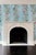 Textile Mahjong Floral Stripe Grasscloth Wallpaper by House Party | Bam Blue | 8 Yards For Sale - Image 7 of 8