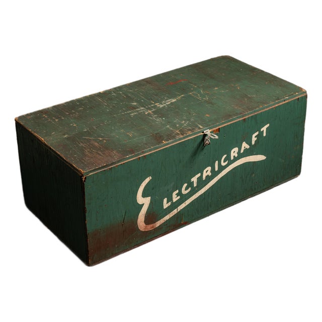 Vintage Electricraft Industrial Shipping Crate Coffee Table For Sale