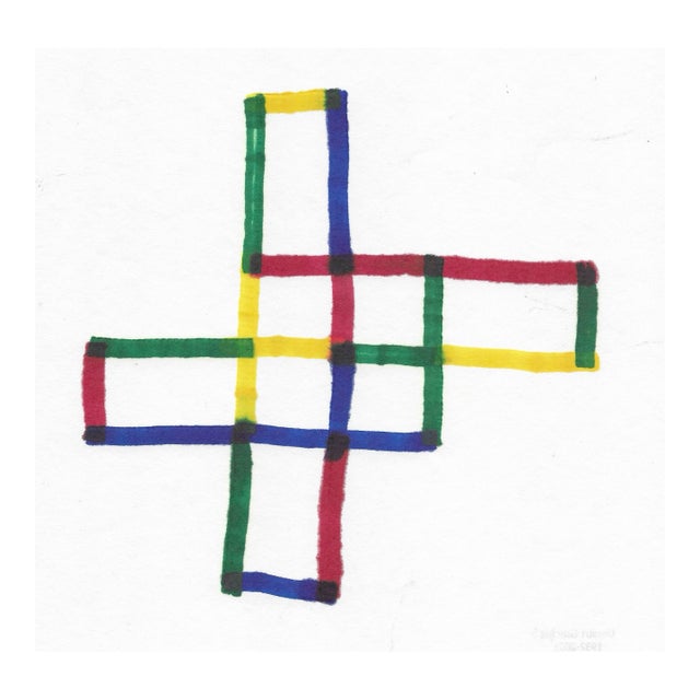 1970s Dimitri Grachis Geometric Drawing For Sale
