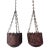 Mid 20th Century Rustic Mission Style Redwood Swag Chain Hanging Planters - A Pair For Sale