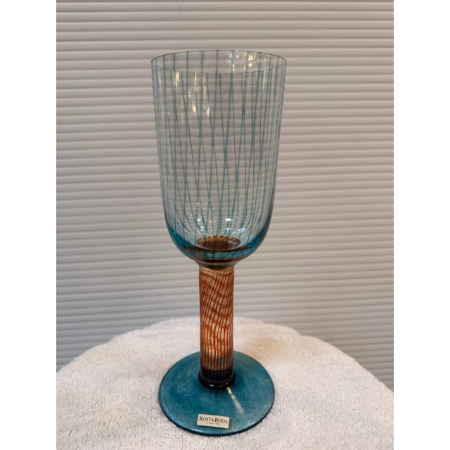 Circa 1989 Kjell Engman for Kosta Boda Bon Bon Art Glass Pitcher + Goblet, Set For Sale - Image 12 of 12