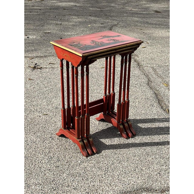 Edwardian Red Nesting Tables, Set of 3 For Sale - Image 4 of 18