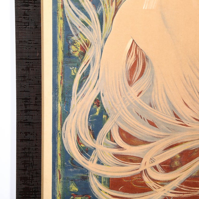 1910s Art Nouveau Cigarettes Saphir Advertisement Poster For Sale - Image 5 of 13