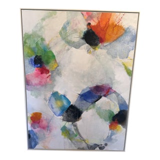 Contemporary Doug Kennedy "Love Letter" - Floral Abstract Mixed Media on Canvas, 40" X 54" For Sale