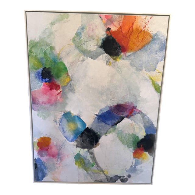 Contemporary Doug Kennedy "Love Letter" - Floral Abstract Mixed Media on Canvas, 40" X 54" For Sale