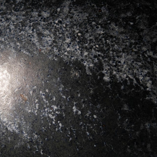 Vintage Wabi Sabi Large Blue Glazed Studio Ceramic Planter For Sale - Image 12 of 12