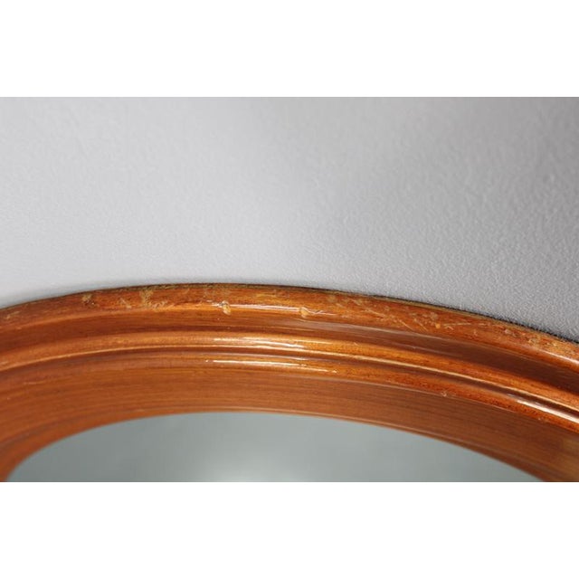 Vintage Italian Oval Wooden Mirror, 1970s For Sale - Image 10 of 14