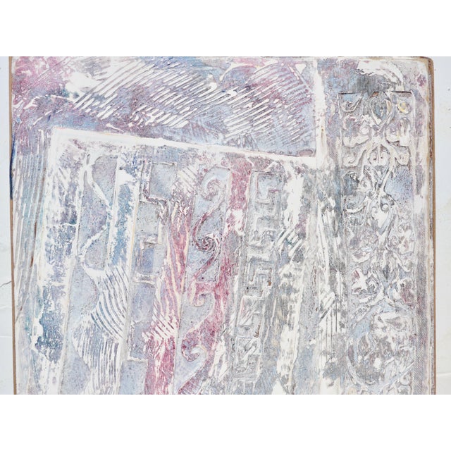 Wood Contemporary Pattern Bas Relief Oil Painting by Martha Holden For Sale - Image 7 of 7